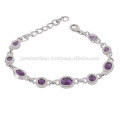 Amethyst and 925 Sterling Silver Bracelet